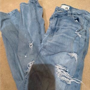Garage Light Blue Distressed Boyfriend Jeans